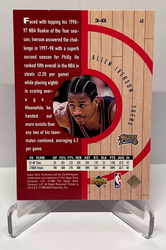 1998 Upper Deck Hardcourt Allen Iverson Philadelphia 76ers #3