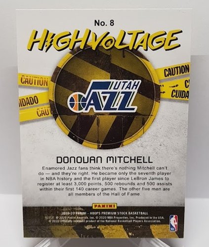 2019-20 Panini Hoops Premium Stock High Voltage Donovan Mitchell Jazz