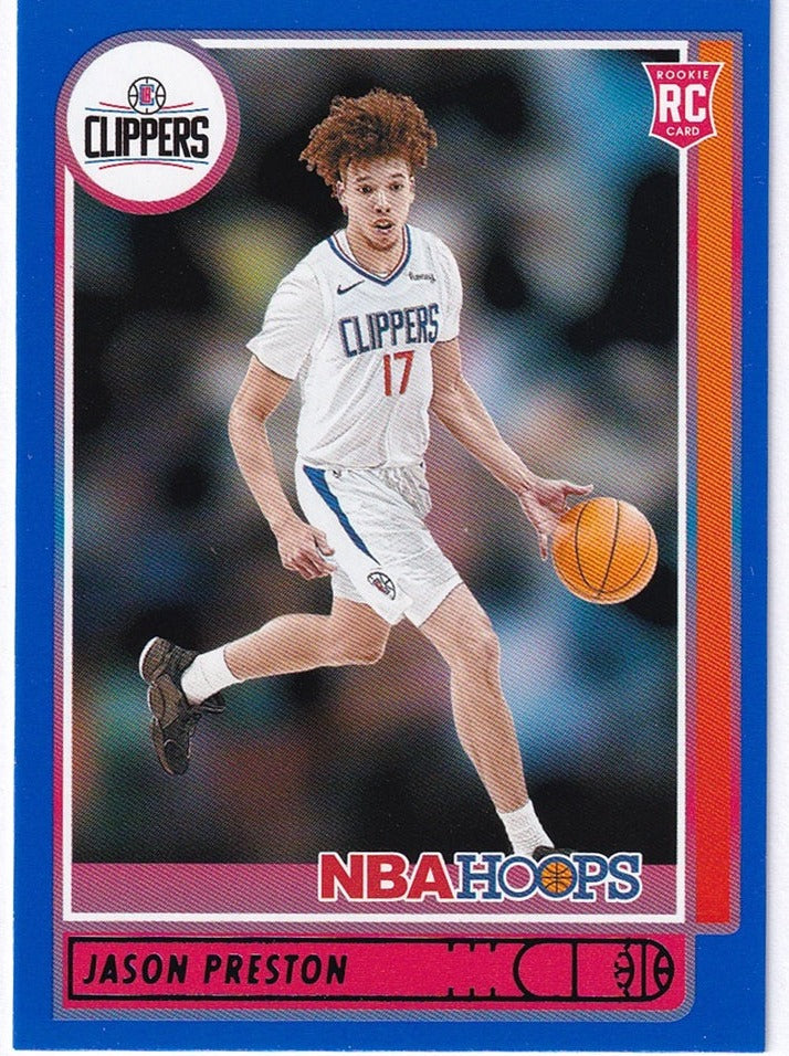 2021-22 Panini Hoops Blue RC Jason Preston Clippers #242