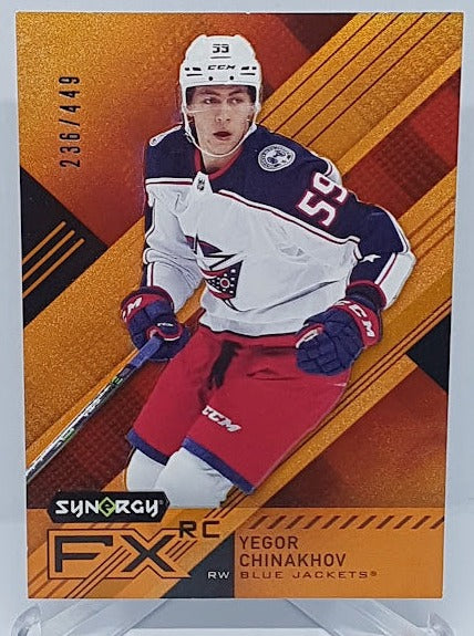 2021-22 Upper Deck Synergy FX Yegor Chinakhov Blue Jackets 236/449