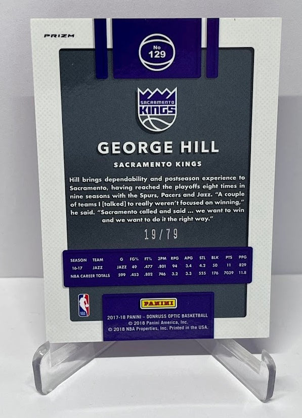 2017-18 Panini Donruss Optic Pink Velocity George Hill Kings 19/79 #129