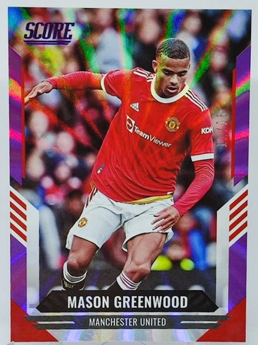 2021-22 Panini Score FIFA Purple Laser Mason Greenwood Manchester 12/15 #119