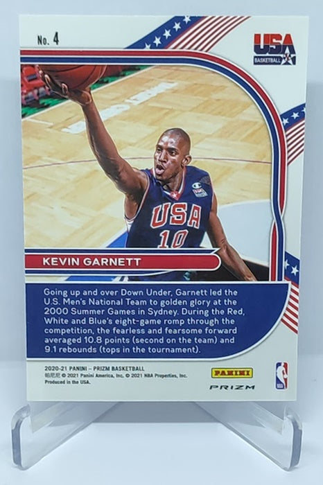 2020-21 Panini Prizm Silver Prizm Team USA Kevin Garnett #4