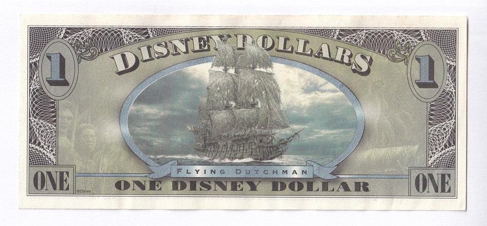 $1 Disney Dollar 20 Years 2007 Pirates of the Caribbean Flying Dutchman