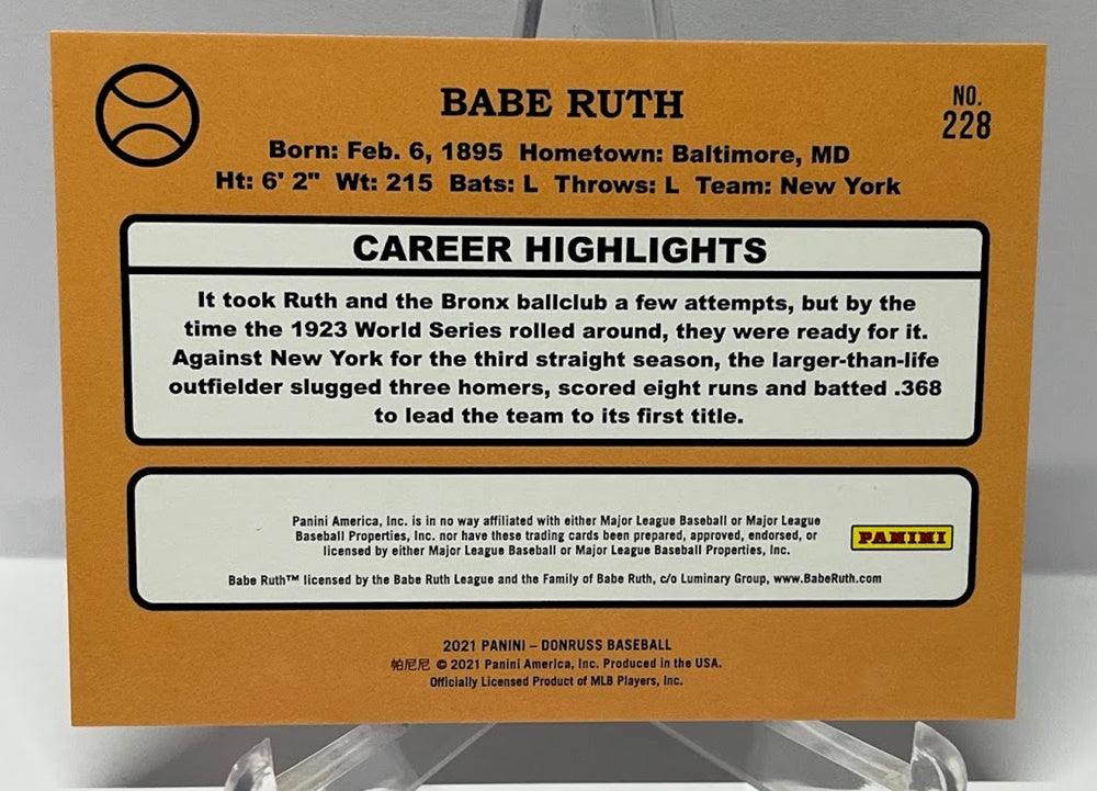 2021 Panini Donruss Holo Babe Ruth New York 0026/2021 #228 *4