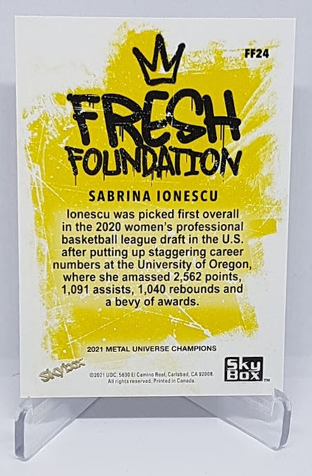2021 Skybox Metal Universe Fresh Foundation Sabrina Ionescu Basketball FF24