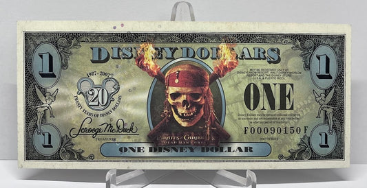 $1 Disney Dollar 20 Years 2007 Pirates of the Caribbean Flying Dutchman