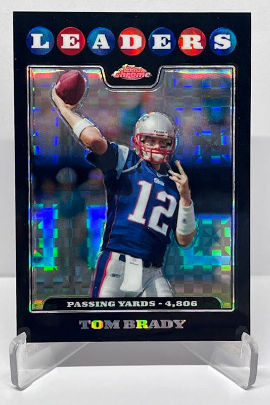 2008 Topps Chrome Leaders Xfractor Tom Brady New England Patriots #121