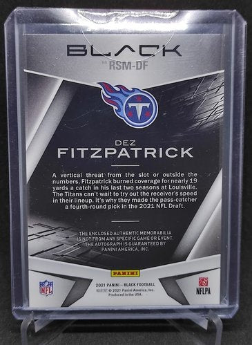 2021 Panini Black AU Jersey RC Dez Fitzpatrick Titans 12/50