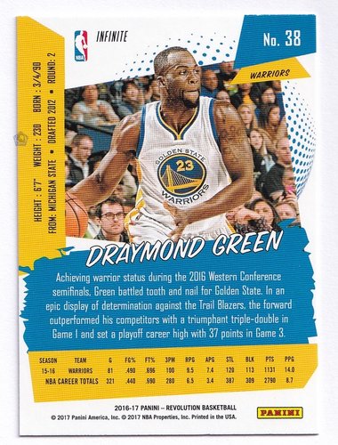 2016-17 Panini Revolution Infinite Draymond Green Warriors #38