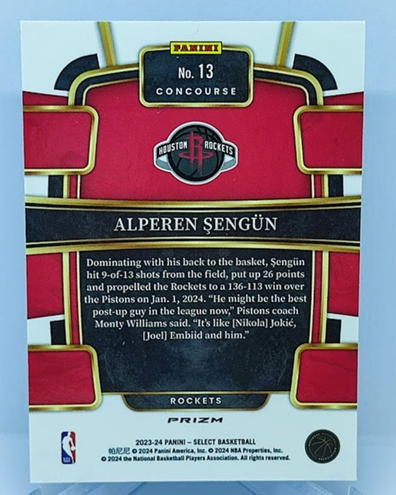 2023-24 Panini Select Cracked Ice Prizm Alperen Sengün Houston Rockets #13