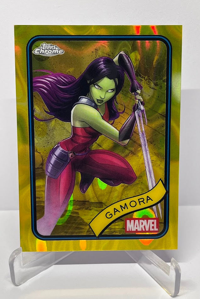 2025 Topps Chrome Marvel Yellow Lava Gamora #140 *7