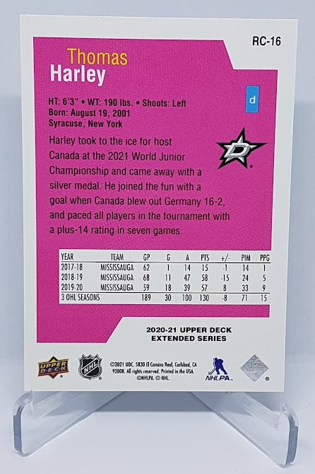 2020-21 Upper Deck Extended Series Rookie Class Thomas Harley Stars #RC16
