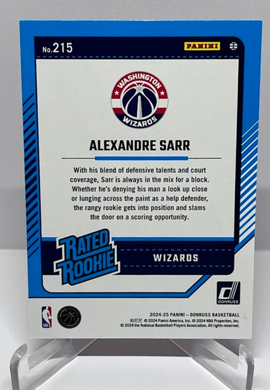 2024-25 Panini Donruss Red Rated Rookie Alexandre Sarr Washington Wizards #215 *6