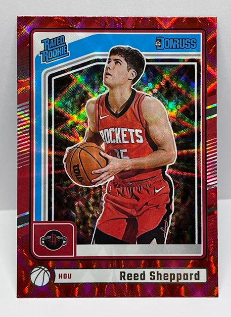 2024-25 Panini Donruss Red Rated Rookie Reed Sheppard Houston Rockets #202 *6