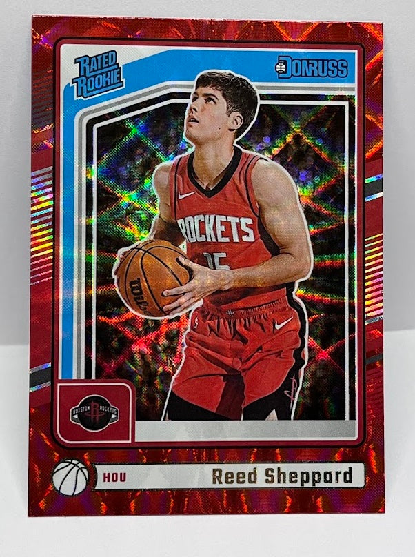 2024-25 Panini Donruss Red Rated Rookie Reed Sheppard Houston Rockets #202 *6