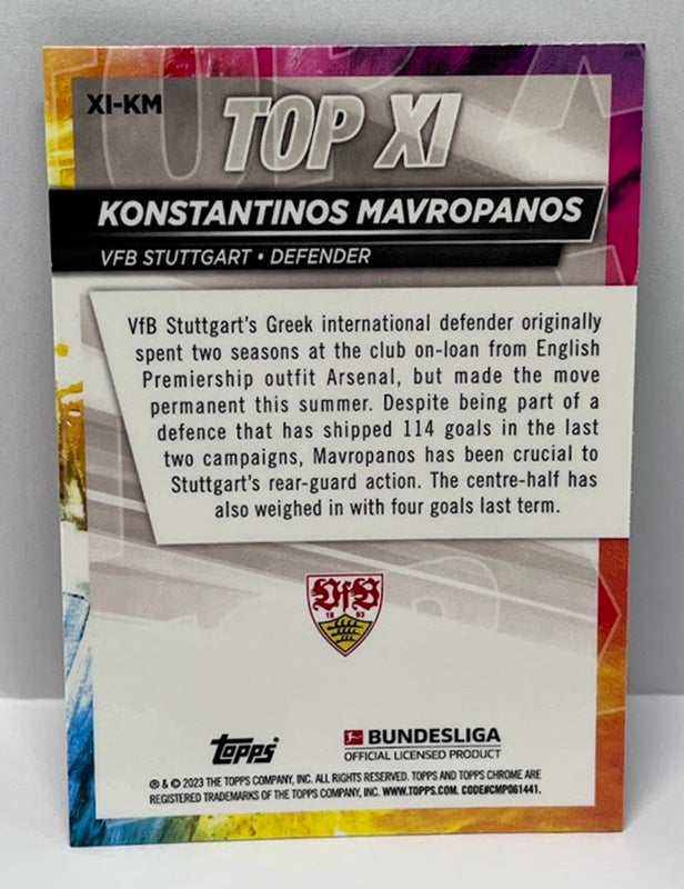 2022-23 Topps Chrome TOP XI Konstantinos Mavropanos VFB Stuttgart