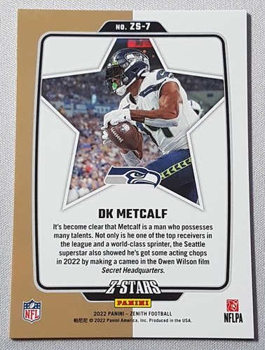 2022 Panini Zenith Z-Stars DK Metcalf Seahawks