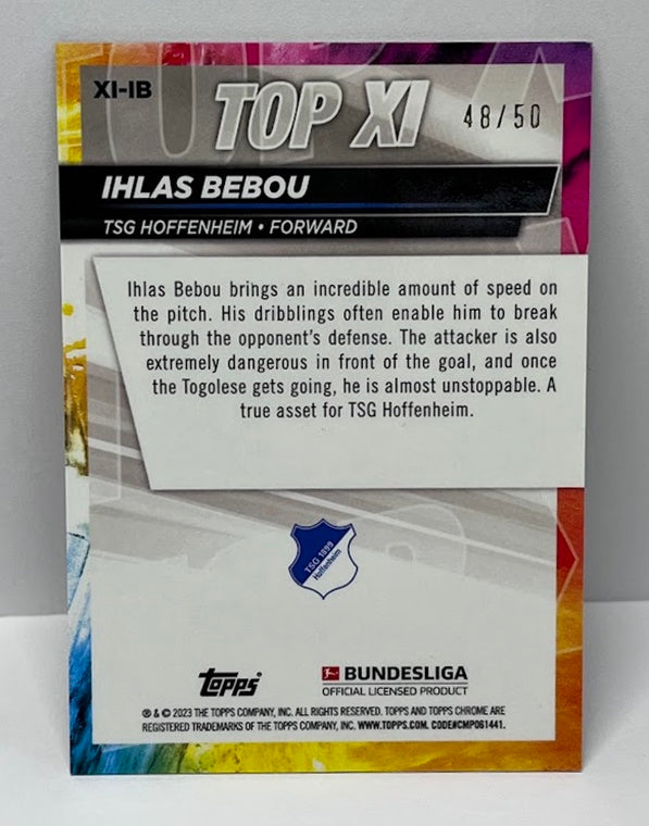 2022-23 Topps Chrome TOP XI Ihlas Bebou TSG Hoffenheim 48/50