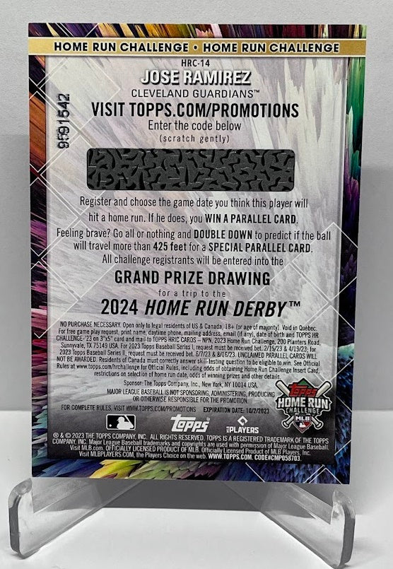 2023 Topps Home Run Challenge Jose Ramirez Cleveland HRC-14