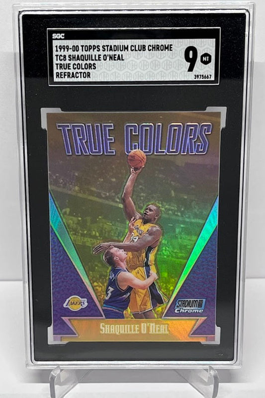 1999-00 Topps Stadium Club Chrome True Colors Shaquille O'Neal Lakers SGC 9