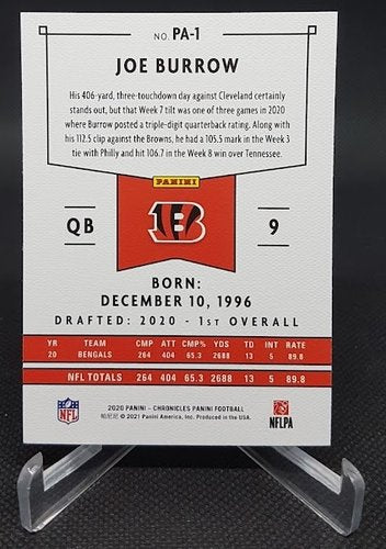 2020 Panini Chronicles RC Joe Burrow Bengals