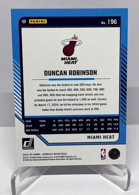 2024-25 Panini Donruss Blue Fireworks Duncan Robinson Miami 14/85 #196 *6