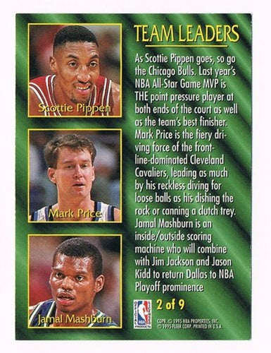 9 Card Lot 1995 Fleer Team Leaders Set 1-9