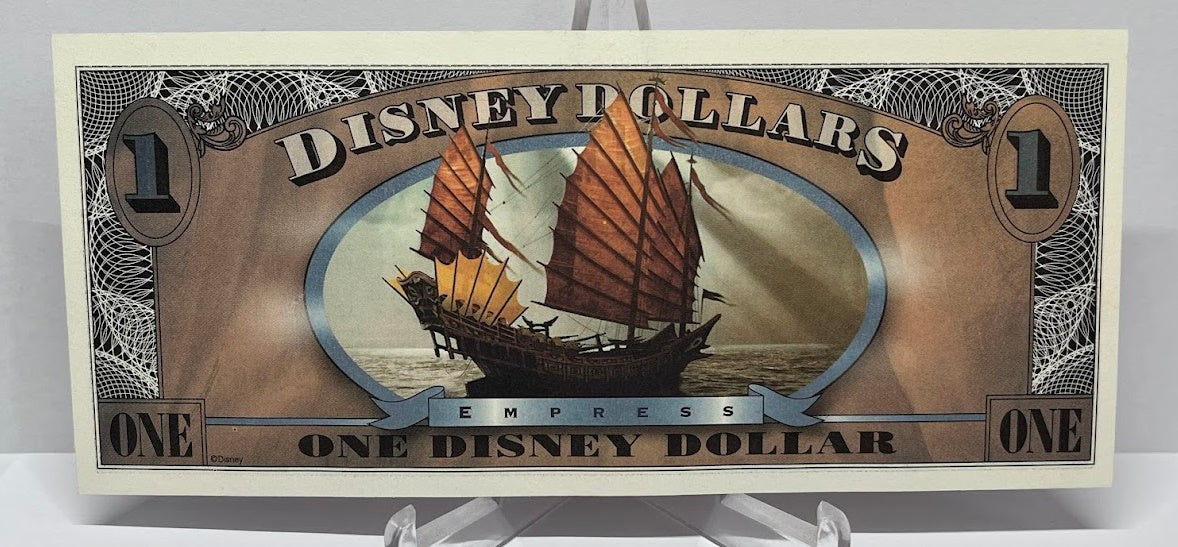 $1 Disney Dollar 20 Years 2007 Pirates of the Caribbean Empress uncirculated B