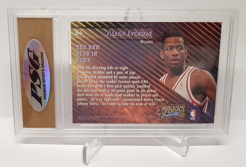 1996 Topps Stadium Club RC Allen Iverson 76ers #54 GEM Mint 10