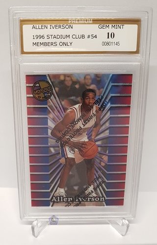 1996 Topps Stadium Club RC Allen Iverson 76ers #54 GEM Mint 10