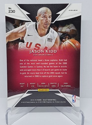 2014-15 Panini Select Silver Prizm Team USA Jason Kidd #230