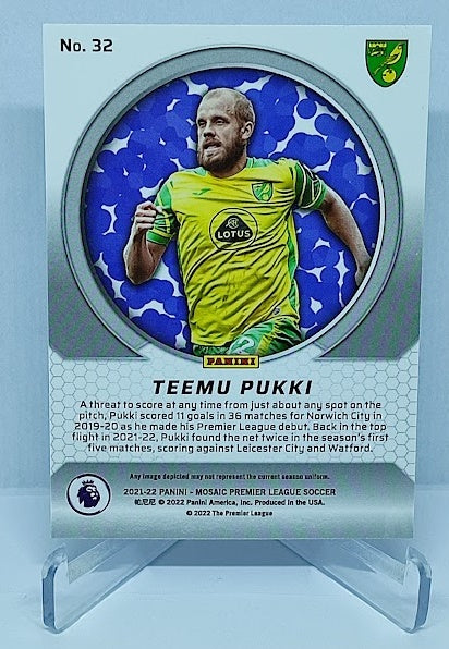 2021-22 Panini Mosaic Premiere League Men of Mastery Teemu Pukki Norwich