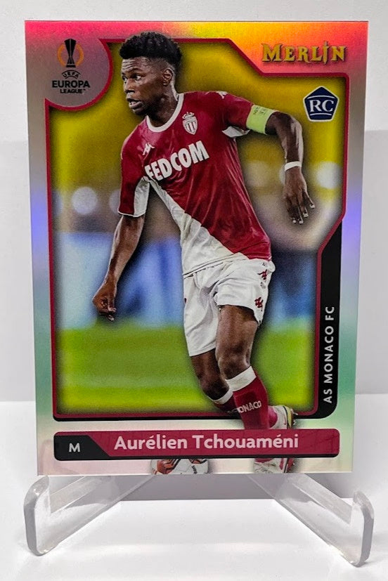 2022 Topps Merlin Refractor RC Aurelien Tchouameni AS Monaco #17