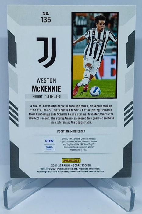 2021-22 Panini Score FIFA Red Laser Weston McKennie Juventus #135