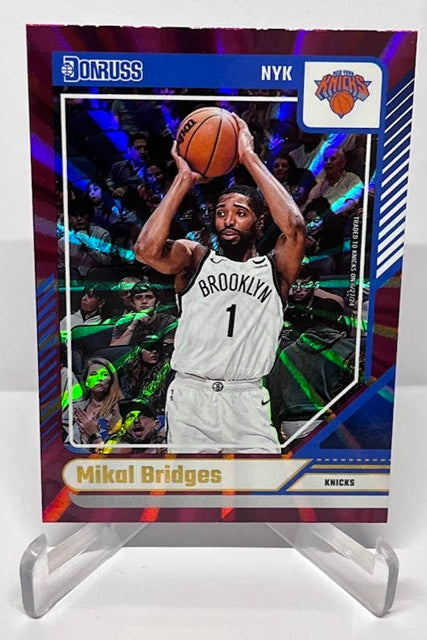2024-25 Panini Donruss Holo Maroon Laser Mikal Bridges Knicks #199 *6