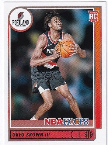 2021-22 Panini Hoops RC Greg Brown III Portland #226