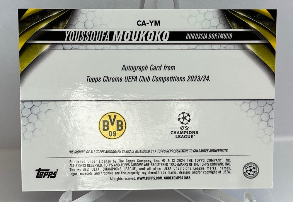 2023-24 Topps Chrome UEFA Gold Lava Youssoufa Moukoko BVB #A