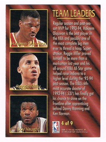 9 Card Lot 1995 Fleer Team Leaders Set 1-9
