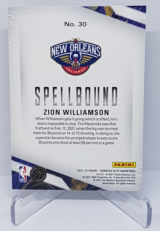 2021-22 Panini Donruss Elite Spellbound WILLIAMSON Complete Set