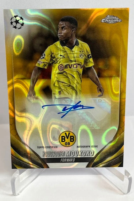 2023-24 Topps Chrome UEFA Gold Lava Youssoufa Moukoko BVB #A