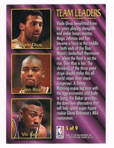 9 Card Lot 1995 Fleer Team Leaders Set 1-9