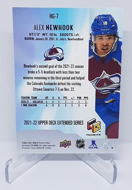 2021-22 Upper Deck Extended Series HoloGrFx Alex Newhook Avalanche