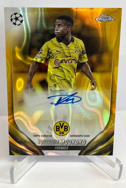 2023-24 Topps Chrome UEFA Gold Lava Youssoufa Moukoko BVB #B
