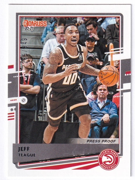 2020-21 Panini Donruss Press Proof Jeff Teague Hawks 285/349 #113