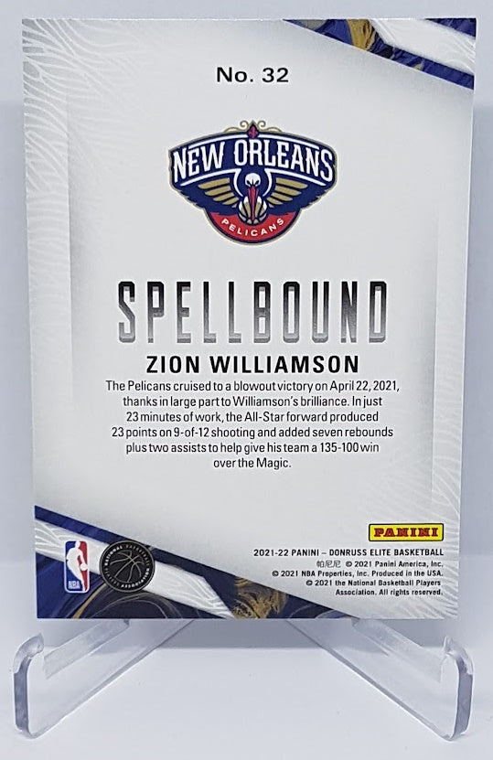 2021-22 Panini Donruss Elite Spellbound WILLIAMSON Complete Set