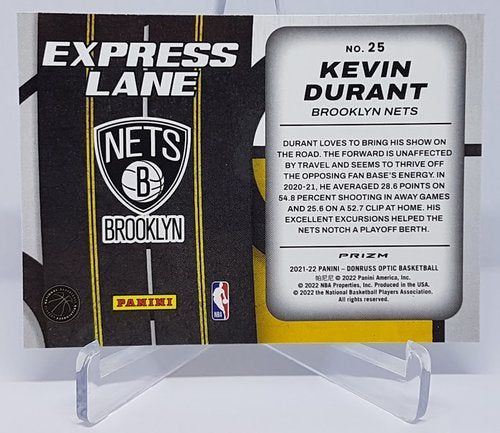 2021-22 Panini Donruss Optic Express Lane Purple Prizm Kevin Durant Nets #25
