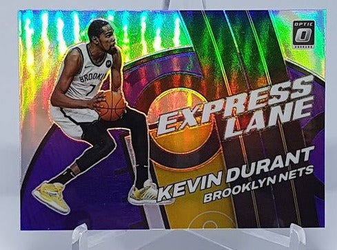 2021-22 Panini Donruss Optic Express Lane Purple Prizm Kevin Durant Nets #25