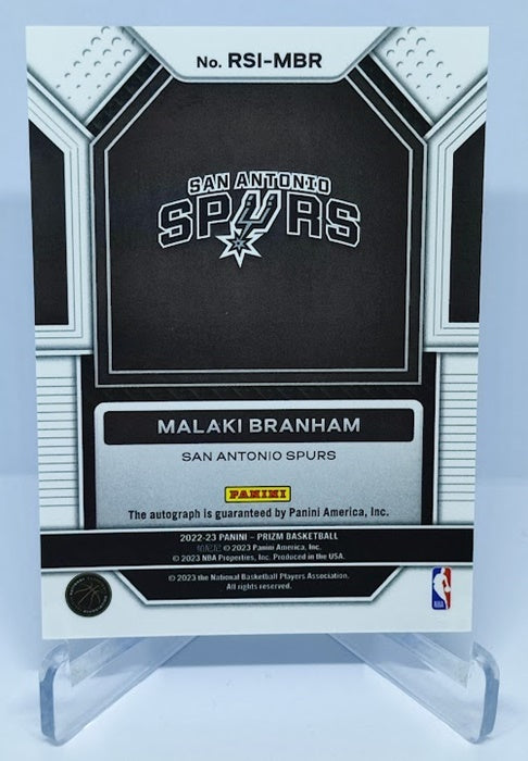 2022-23 Panini Prizm Signatures RC Malaki Branham Spurs