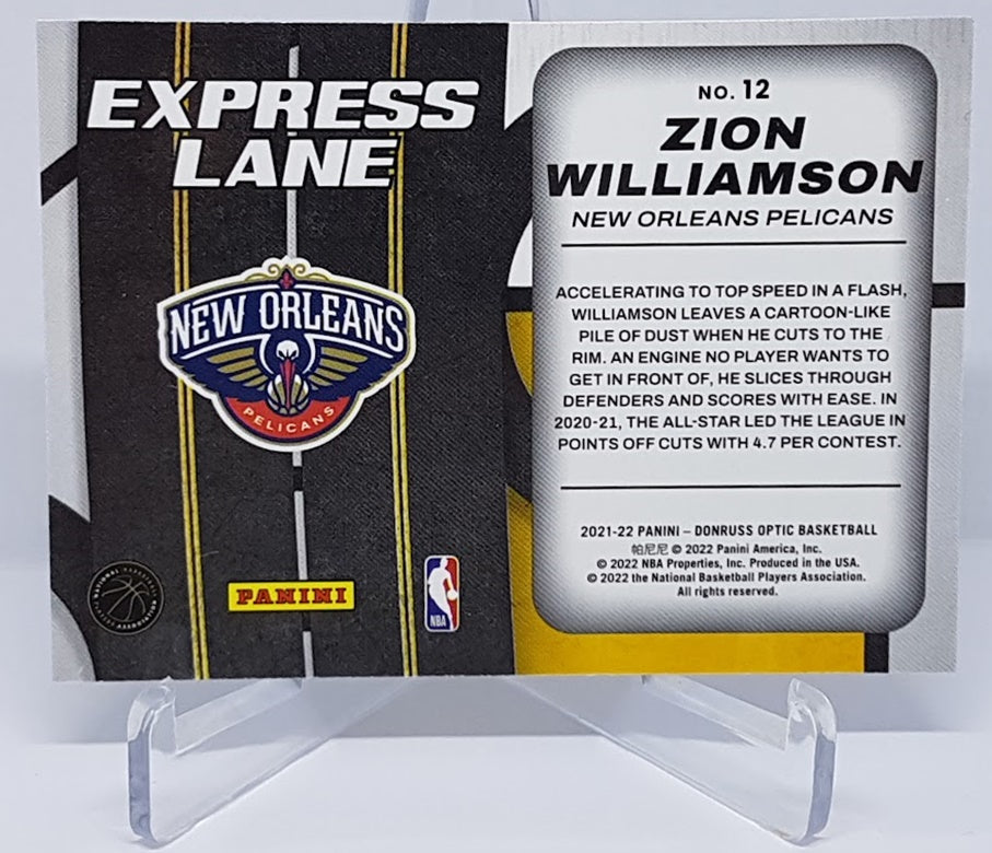 2021-22 Panini Donruss Optic Express Lane Zion Williamson Pelicans #12